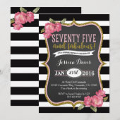 75e Surprise Luncheon Birthday Party Invitation Kaart (Voorkant / Achterkant)