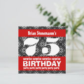 75e surrogaatdag in Black Red White Kaart (Staand voorkant)