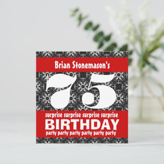 75e surrogaatdag in Black Red White Kaart (Staand voorkant)