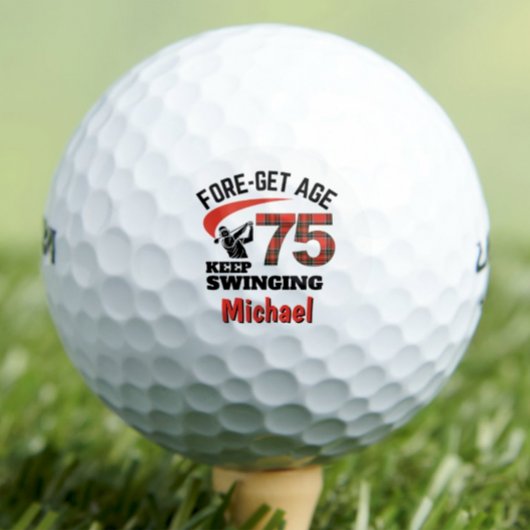 75e Tartan Gift voor papa - Keep Swinging 75 Golfballen