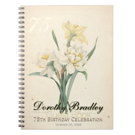 75e thuisdag Narcissus Custom Guest Book Notitieboek