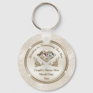 75e tot 60e bruiloft Jubileum Favors Sleutelhanger