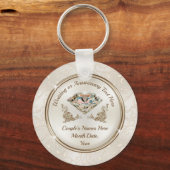 75e tot 60e bruiloft Jubileum Favors Sleutelhanger (Voorkant)