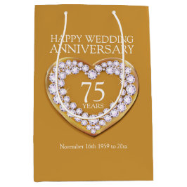 75e trouwdag foto geschenkzak medium cadeauzakje