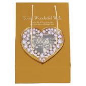 75e trouwdag foto geschenkzak medium cadeauzakje (Achterkant)