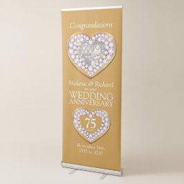 75e trouwdag foto hart banner roll-up banner