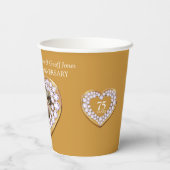 75e trouwdag fotogoud en diamanten papieren bekers (Achterkant)