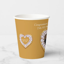 75e trouwdag fotogoud en diamanten papieren bekers