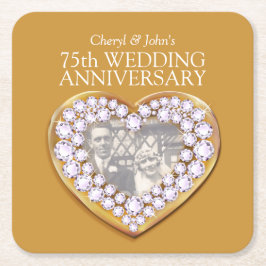 75e trouwdag hart foto onderzetters