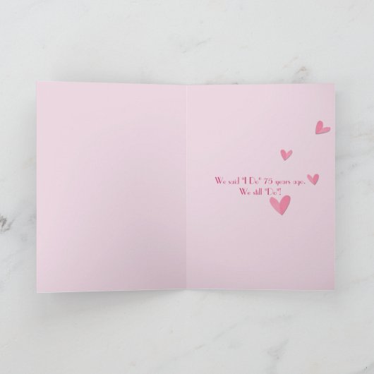 75e trouwdag op enveloppe feestdagen kaart (Binnen)