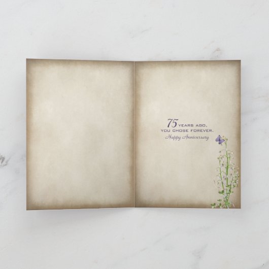 75e trouwdag rots en lilacs kaart (Binnen)