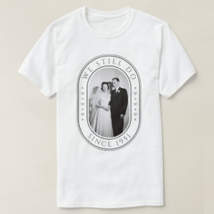 75e trouwjubileum diamanten cadeau aangepaste foto t-shirt