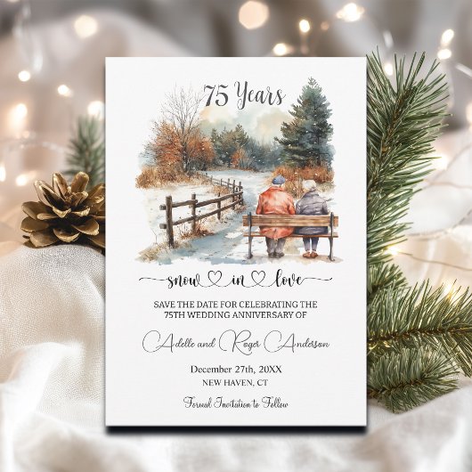 75e trouwjubileum Winterlandschap Romantisch Save The Date