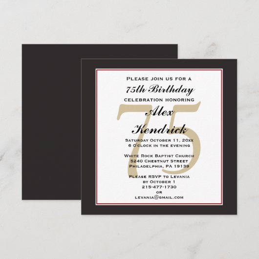 75e uitnodiging ter gelegenheid van de geboorte (Voorkant / Achterkant)