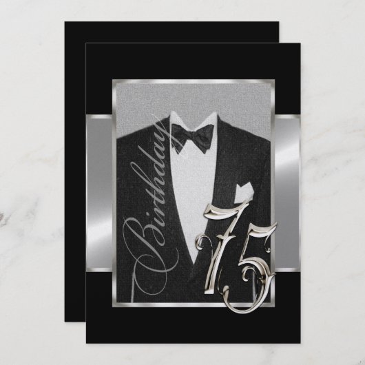 75e uitnodiging ter gelegenheid van de verjaardag (Voorkant / Achterkant)