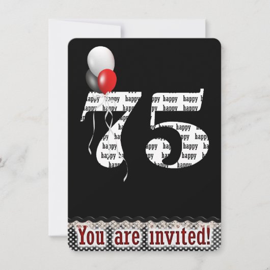 75e uitnodiging ter gelegenheid van de verjaardag (Voorkant)