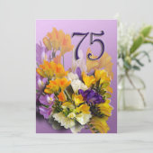 75e uitnodiging van de Birthday Party - Bouquet (Staand voorkant)