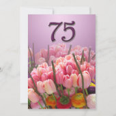 75e uitnodiging van de Birthday Party - Tulips (Voorkant)