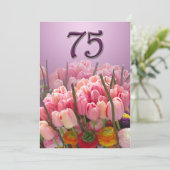 75e uitnodiging van de Birthday Party - Tulips (Staand voorkant)
