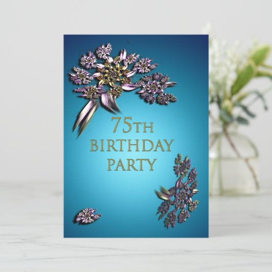 75e uitnodiging van de partij van Birthday (Staand voorkant)