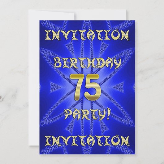 75e uitnodiging van de partij van Birthday (Voorkant)