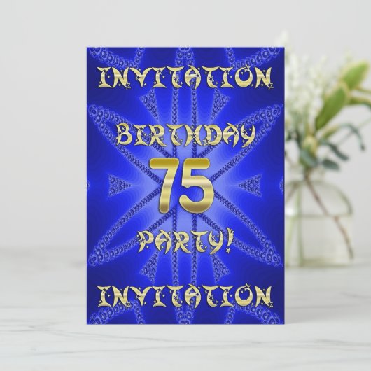 75e uitnodiging van de partij van Birthday (Staand voorkant)
