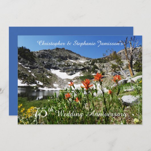 75e uitnodiging voor het Jubileum van bruiloft, wi (Voorkant / Achterkant)