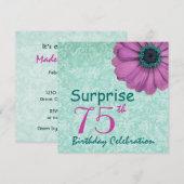 75e URPRISE Birthday Feminine Squares F75Z Kaart (Voorkant / Achterkant)