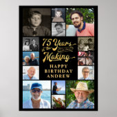 75e verjaardag 14 Fotocollage JAREN IN DE MAAK Poster (Voorkant)
