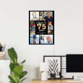 75e verjaardag 14 Fotocollage Proost op 75 jaar Poster (Thuiskantoor)