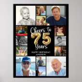 75e verjaardag 14 Fotocollage Proost op 75 jaar Poster (Voorkant)