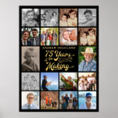 75e verjaardag 18 foto's 75 jaar in de maak poster (Voorkant)