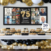 75e verjaardag 20 Photo Collage Hoera voor 75 jaar Spandoek
