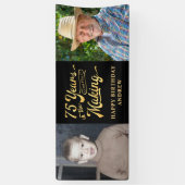 75e verjaardag 2 foto's 75 jaar in de maak spandoek (Verticaal)