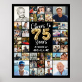 75e verjaardag 39 Photo Collage Hoera voor 75 jaar Poster (Voorkant)