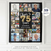 75e verjaardag 39 Photo Collage Hoera voor 75 jaar Wandkleed