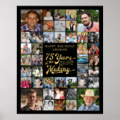 75e verjaardag 42 fotocollage JAREN IN DE MAAK Poster (Voorkant)