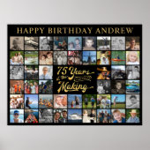 75e verjaardag 48 foto's 75 jaar in de maak poster (Voorkant)