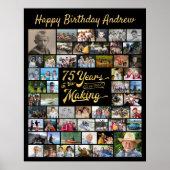 75e verjaardag 55 foto collage JAAR IN DE MAKING Poster (Voorkant)