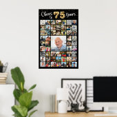 75e Verjaardag 55 Fotocollage Proost op 75 Jaar Poster (Thuiskantoor)