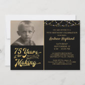75e verjaardag 75 JAAR IN HET MAKEN van zwart goud Kaart (Voorkant)