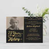 75e verjaardag 75 JAAR IN HET MAKEN van zwart goud Kaart (Staand voorkant)