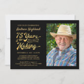 75e verjaardag 75 JAAR IN HET MAKEN van zwart goud Kaart (Voorkant)