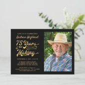 75e verjaardag 75 JAAR IN HET MAKEN van zwart goud Kaart (Staand voorkant)