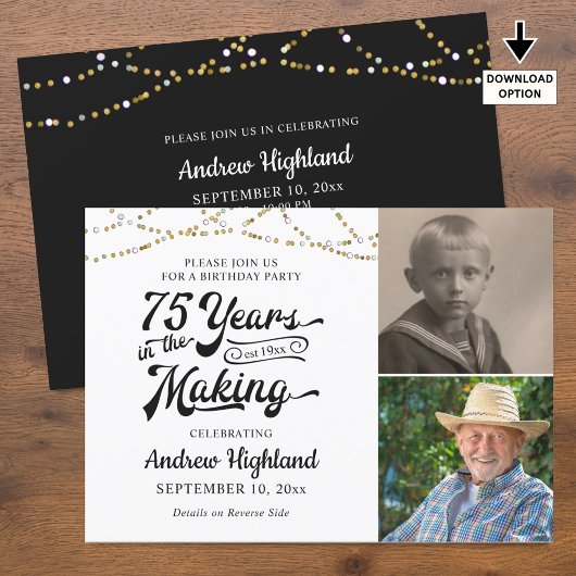 75e verjaardag 75 JAAR IN HET MAKEN van zwart goud Kaart