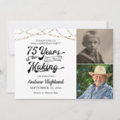 75e verjaardag 75 JAAR IN HET MAKEN van zwart goud Kaart (Voorkant)