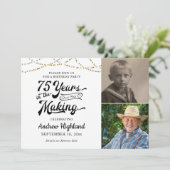 75e verjaardag 75 JAAR IN HET MAKEN van zwart goud Kaart (Staand voorkant)