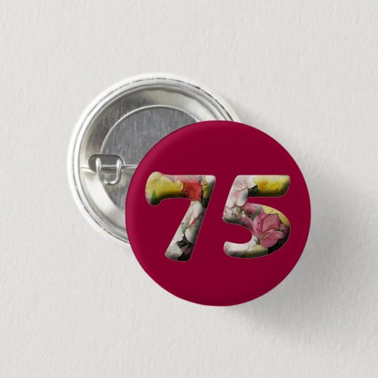 75e verjaardag 75 jaar milestone Button (Voorkant /achterkant)