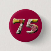 75e verjaardag 75 jaar milestone Button (Voorkant)
