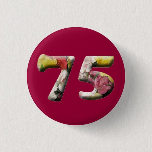 75e verjaardag 75 jaar milestone Button (Voorkant)